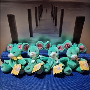 Green Plush Mouse Toy Set tender tales precious moments